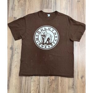 Delta Pro Weight Duluth Minnesota Bear Graphic T Shirt Brown Size XL‎